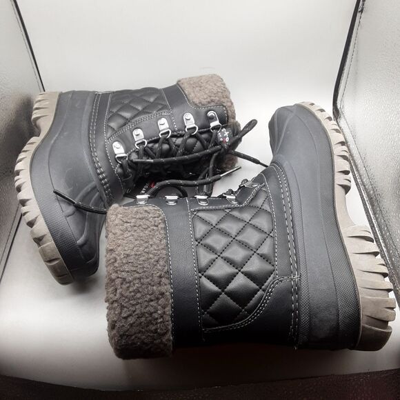 Storm By Cougar Carlisle Carlisle Boots Women's 8W Black/Grey Lace-up 5 - Picture 3 of 7